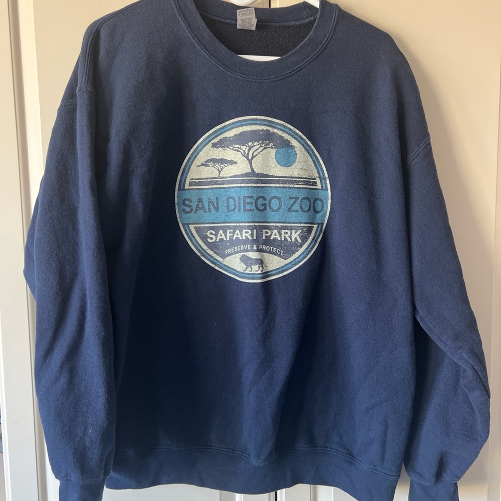 San Diego Zoo Navy Graphic Crewneck Sweatshirt
